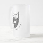 Nur der Bärtige überlebt Mattglas Bierglas (Vorderseite Links)