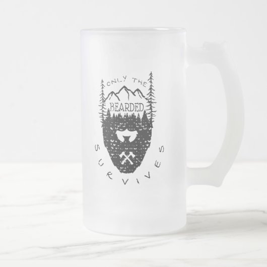 Nur der Bärtige überlebt Mattglas Bierglas (Rechts)