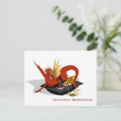 Nur der beginnende Royal Dragon Abschluss Poscard Postkarte (Stehend Vorderseite)