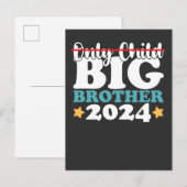 Nur der Große Bruder des Kindes 2024 hat sich für Einladungspostkarte (Vorne/Hinten)