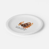 Nur der Herbst ist matisch in Faultier eingefasst Pappteller (Schrägansicht)