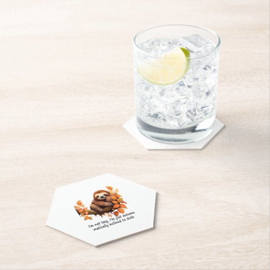 Nur der Herbst ist matisch in Faultier eingefasst Untersetzer (Vor Ort)