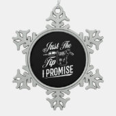 Nur der Tipp Tattoo Künstler Funny Tattooist Gesch Schneeflocken Zinn-Ornament (Vorderseite)