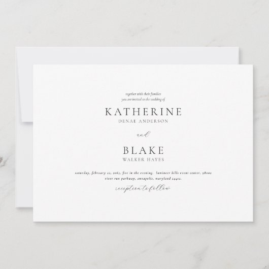 Nur die beiden modernen B/W-Hochzeitsfeiern Einladung (Vorderseite)