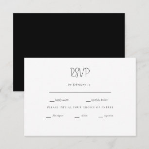Nur die beiden von uns B/W Moderne Hochzeit RSVP Karte