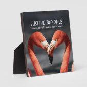 NUR DIE BEIDEN VON US Flamingo Valentine Christlic Fotoplatte (Vorderseite)