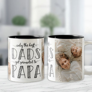 Nur die besten Väter werden zu Papa befördert Zweifarbige Tasse