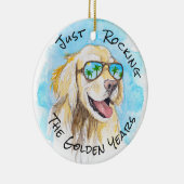 Nur die goldene Jahre in der sonnigen Pun-Rente zu Keramik Ornament (Rechts)