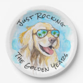 Nur die goldene Jahre in der sonnigen Pun-Rente zu Pappteller (Vorderseite)