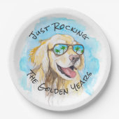 Nur die goldene Jahre in der sonnigen Pun-Rente zu Pappteller (Vorderseite)