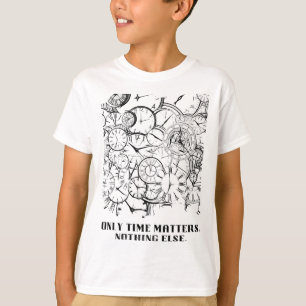 "Nur die Zeit zählt" Motivations-Abstrakt-Uhr  T-Shirt