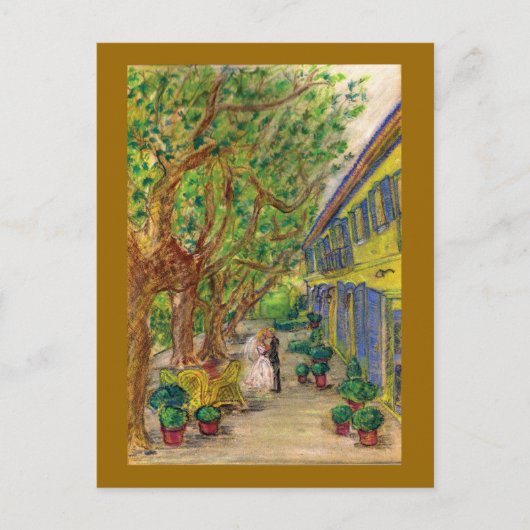 Nur die Zwei von uns (Hochzeit-Kunst) Postkarte (Vorderseite)