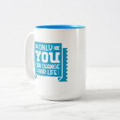 Nur du kannst dein Leben verändern Zweifarbige Tasse (Vorderseite Links)