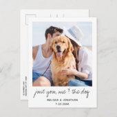 Nur du mich und der Hund Hochzeitsfeier Ankündigungspostkarte (Vorne/Hinten)