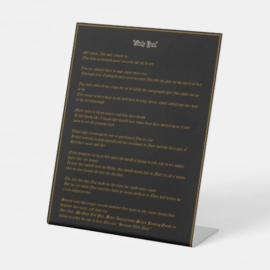 Nur Du - Schwarz und Gold Sockelschild (Vorderseite)