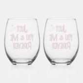 Nur du und ich für immer weinglas ohne stiel (Rückseite)