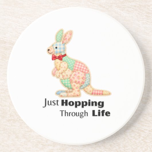 Nur durch das Leben hoppeln Känguru-Design Getränkeuntersetzer (Vorne)