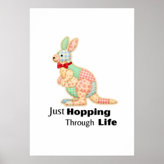 Nur durch das Leben hüpfen Känguru-Design Poster (Vorne)