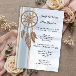 Nur Dusty Blue Dreamcatcher Hochzeitsempfang Einladung
