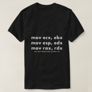 Nur echte Programmierer können diesen Assemblycode T-Shirt