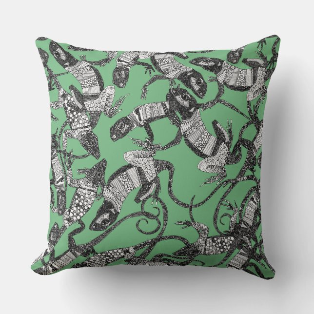 nur Eidechsen grün Kissen (Vorderseite)