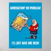 Nur ein Bier Funny Blue Poster (Vorne)