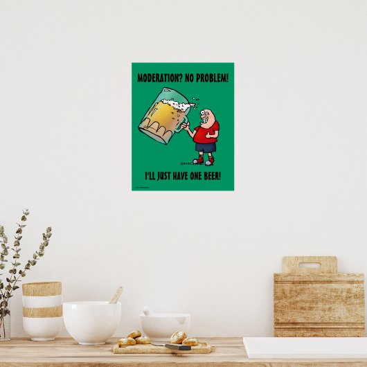 Nur ein Bier-Funny-Poster Poster (Küche)