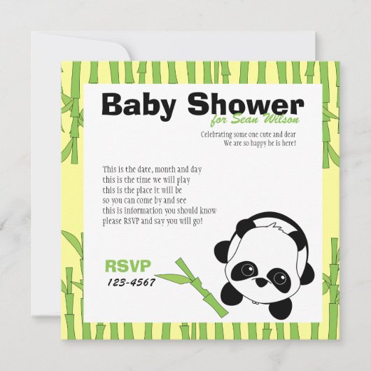 Nur ein bisschen Bambus Einladung (Vorderseite)