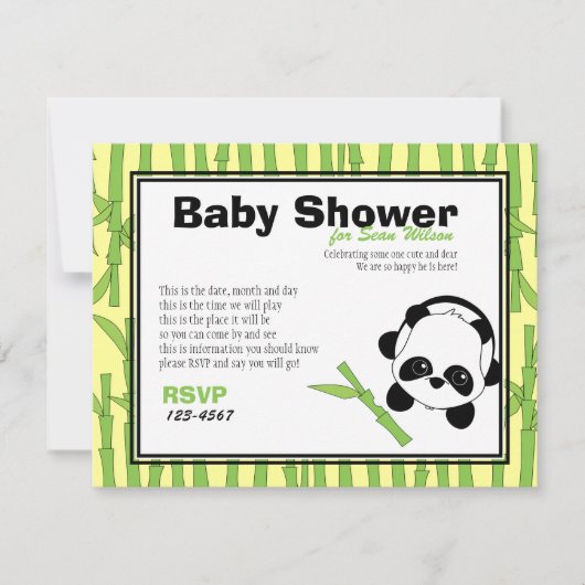 Nur ein bisschen Bambus Einladung (Vorderseite)