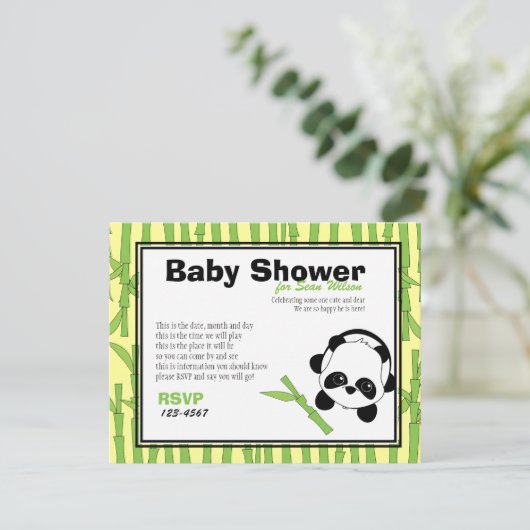 Nur ein bisschen Bambus Einladung (Stehend Vorderseite)