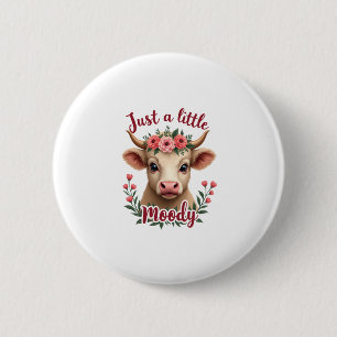 Nur ein bisschen launisch vintage Highland-Kuh flo Button