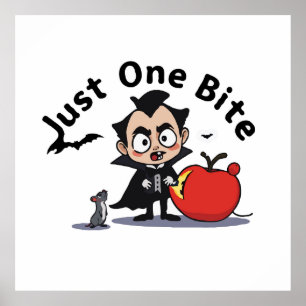 Nur ein Bite Vampire Halloween Art Poster