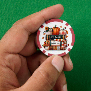Nur ein buchhaltiges Mädchen, das Lieben fallen lä Pokerchips