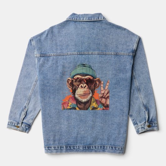 Nur ein Cooler Affe Jeansjacke (Rückseite)