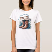 Nur ein Country Girl - Cowboy Boots & Hat - Blüten T-Shirt (Vorderseite)