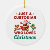 Nur ein Custodian, der Weihnachten Lieben Keramik Ornament (Hinten)