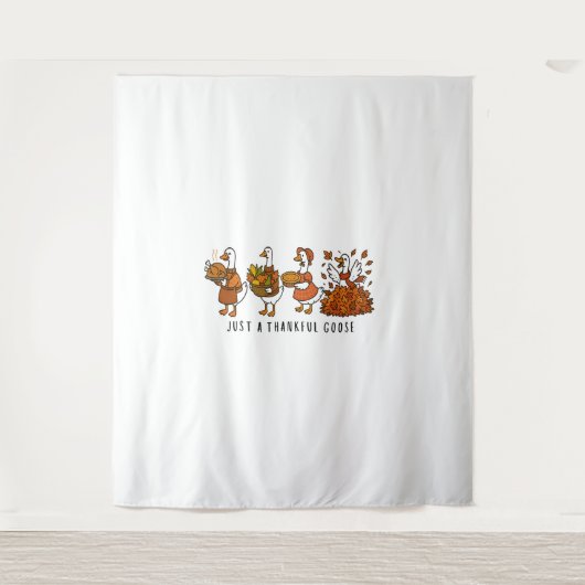 Nur ein dankbares Goose Happy Thankgiving Wandteppich (Vorderseite)