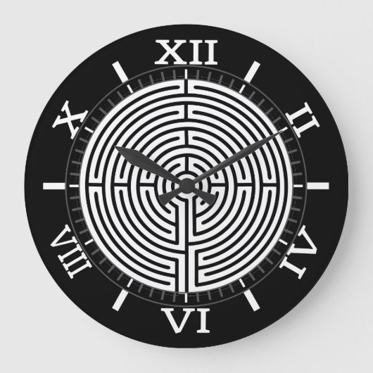 Nur ein Dial-Maze bei einem schwarzen Wahlgang Große Wanduhr (Vorderseite)