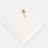 Nur ein einfaches Imitat Gold Romantisches Herz Serviette (Ecke)