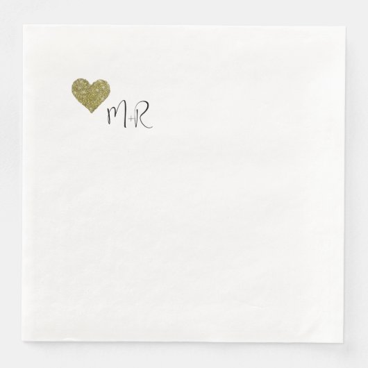 Nur ein einfaches Imitat Gold Romantisches Herz Serviette (Vorderseite)
