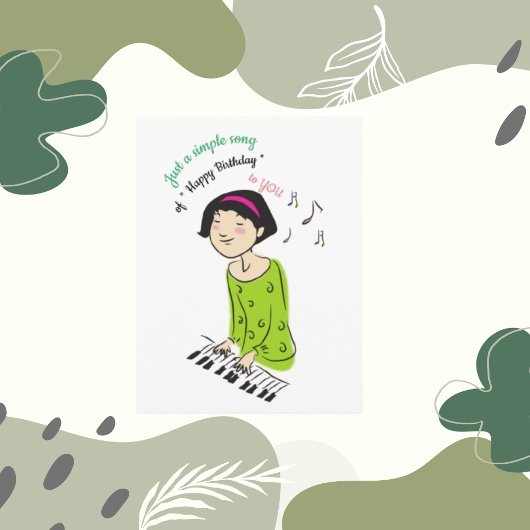 Nur ein einfaches Lied, ein Mädchen, das zum Gebur Karte