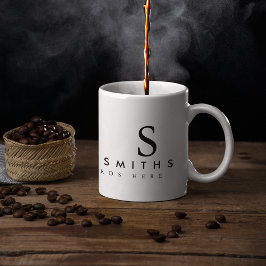 Nur ein einfaches Weiß (mit Namen und Initialen) Kaffeetasse