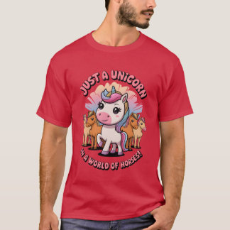 Nur ein Einhorn in einer Welt der Pferdejungen T-Shirt