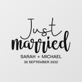 Nur ein elegantes, schwarzes Drehbuch Hochzeitsaut Fensteraufkleber (Blatt)