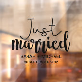 Nur ein elegantes, schwarzes Drehbuch Hochzeitsaut Fensteraufkleber (Blatt 2)