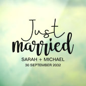 Nur ein elegantes, schwarzes Drehbuch Hochzeitsaut Fensteraufkleber (Blatt 3)