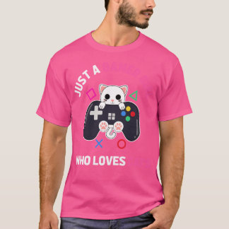 Nur ein Gamer Girl, das Niedliche Gamer Cat Lieben T-Shirt