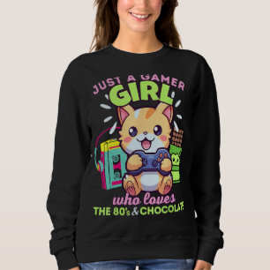 Nur ein Gamer-Mädchen, das Lieben hat, Katzen-Scho Sweatshirt