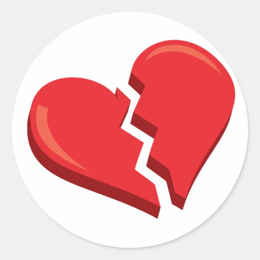 nur ein gebrochenes Herz Runder Aufkleber (Vorderseite)