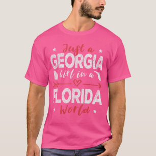 Nur ein Georgia-Mädchen in einer Florida-Welt-Fami T-Shirt